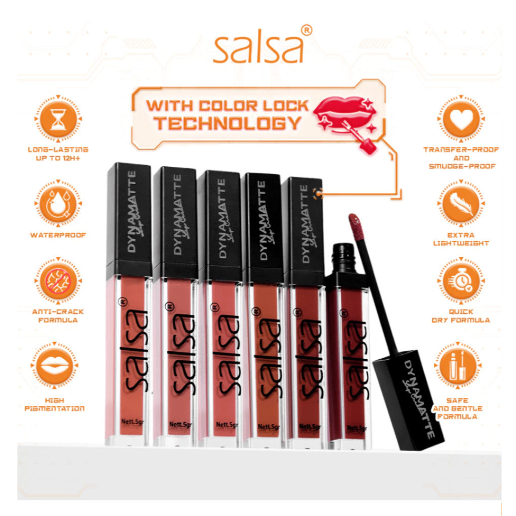 Salsa Dynamatte Lip Cream | Lipstik Matte Tahan Lama Lembut di Bibir Original