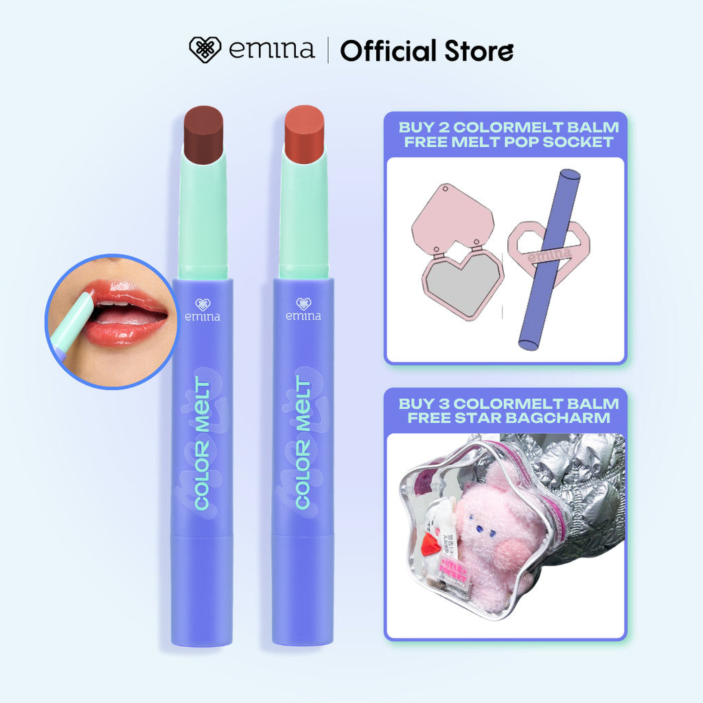 [FLASH SALE] NEW! Emina Hyalupeptide Color Melt Balm - Tinted Lip Balm Melembabkan & Mencerahkan Bibir, Lightweight & Cover Bibir Gelap with Peptide | Memperkuat Lip Barrier - Cocok untuk Bibir Sensitif
