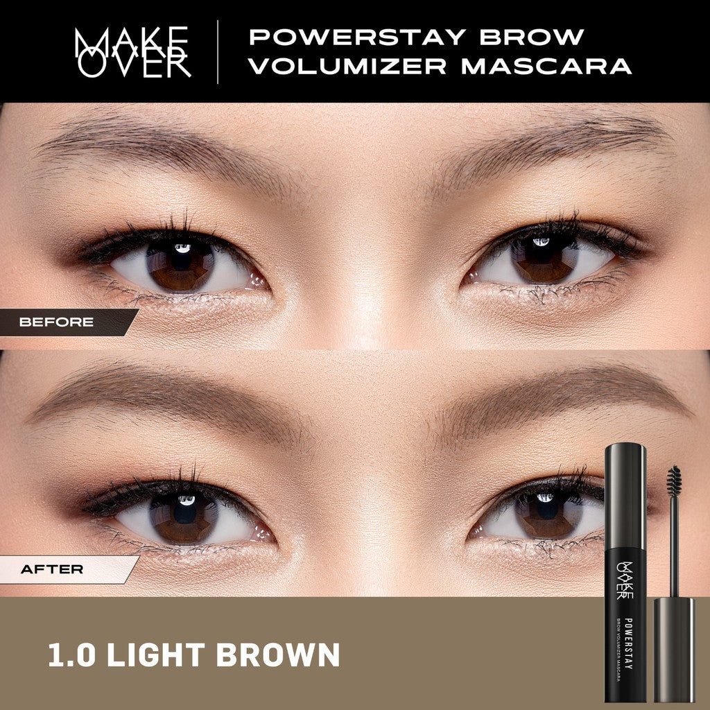 Make Over Powerstay Brow Volumizer Mascara 5 g - Browcara, Eye Brow Mascara, Maskara Alis Waterproof BEST SELLER Viral