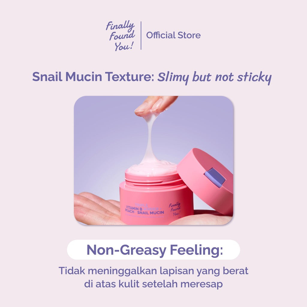 Finally Found You! TRIPLE VITAMIN B-ARRIER + PEACH + SNAIL MUCIN Intensive Soothing Moisturizing Cream 50gr