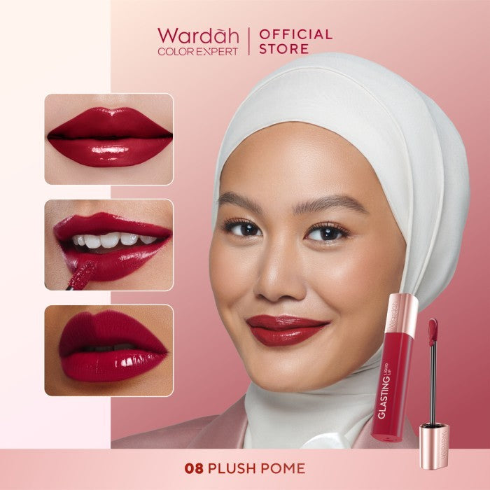 [TINTINTINWIN'S PICKS: OMBRE COVER BIBIR GELAP] NEW! WARDAH Glasting Liquid Lip -Cleopatra Look-- Hi-Pigmented Glass Color, Ringan, Tidak Lengket, Transferproof -Makeup