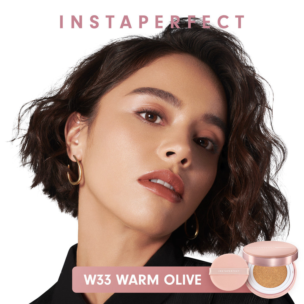 Instaperfect Skincover Air Cushion SPF 50++++ 11g - Make Up Cushion Foundation Blurring Semi Matte Finish (Real Skin Buildable Coverage, Transferproof, Non Comedogenic)- Bedak Foundation Wajah Tahan Lama