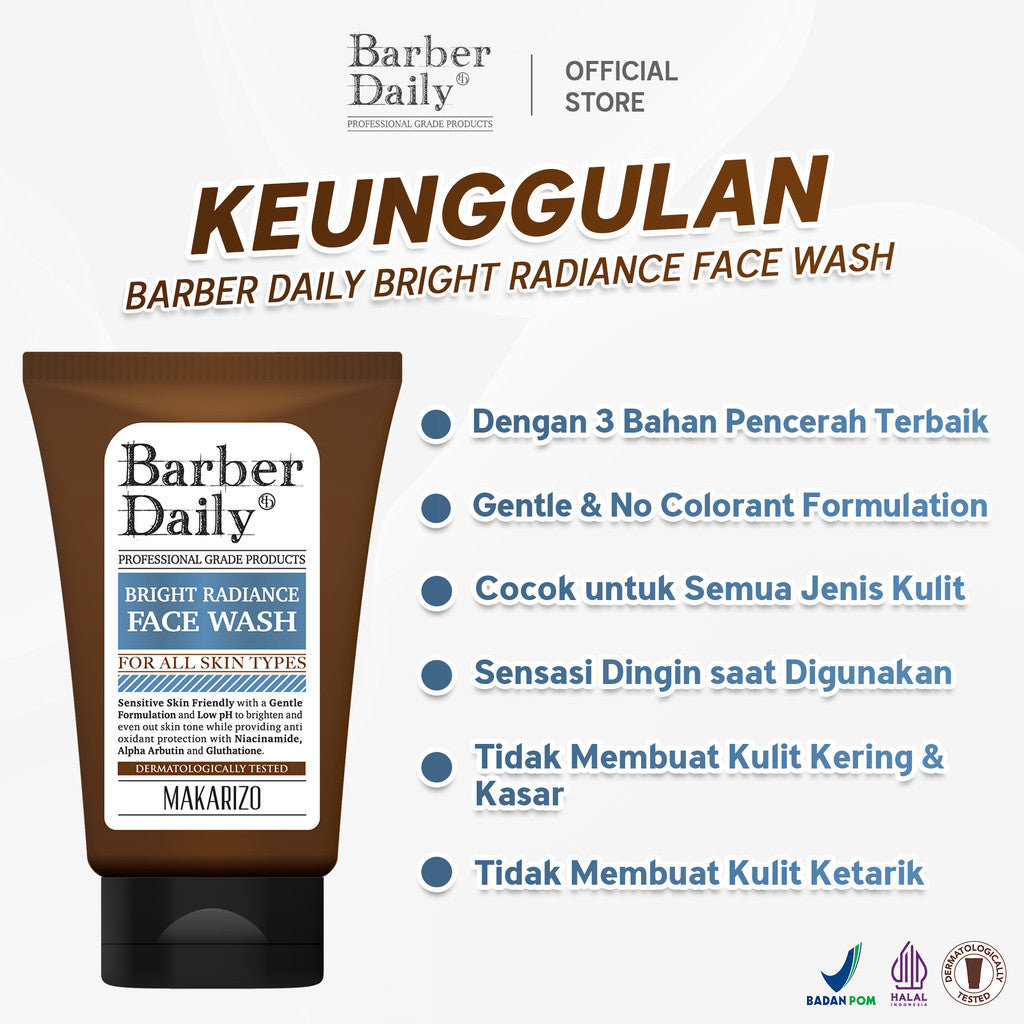 Dual Pack Barber Daily Bright Radiance Face Wash 100mL x 2