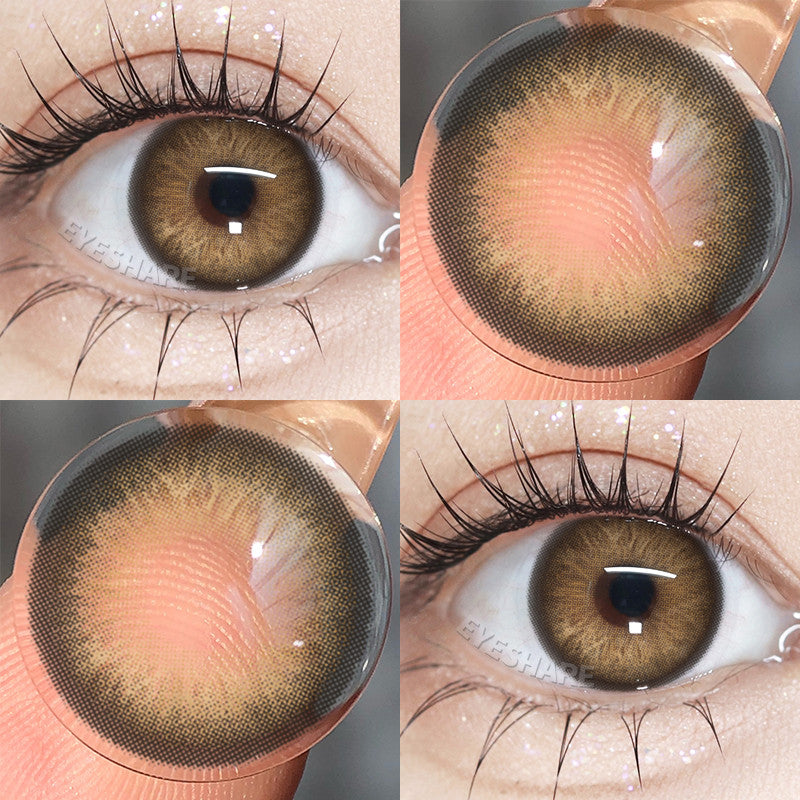 Eyeshare 15mm Softlens Jakarta Gray Big Eyes 1 Pasang Lensa Kontak Softlen Brown