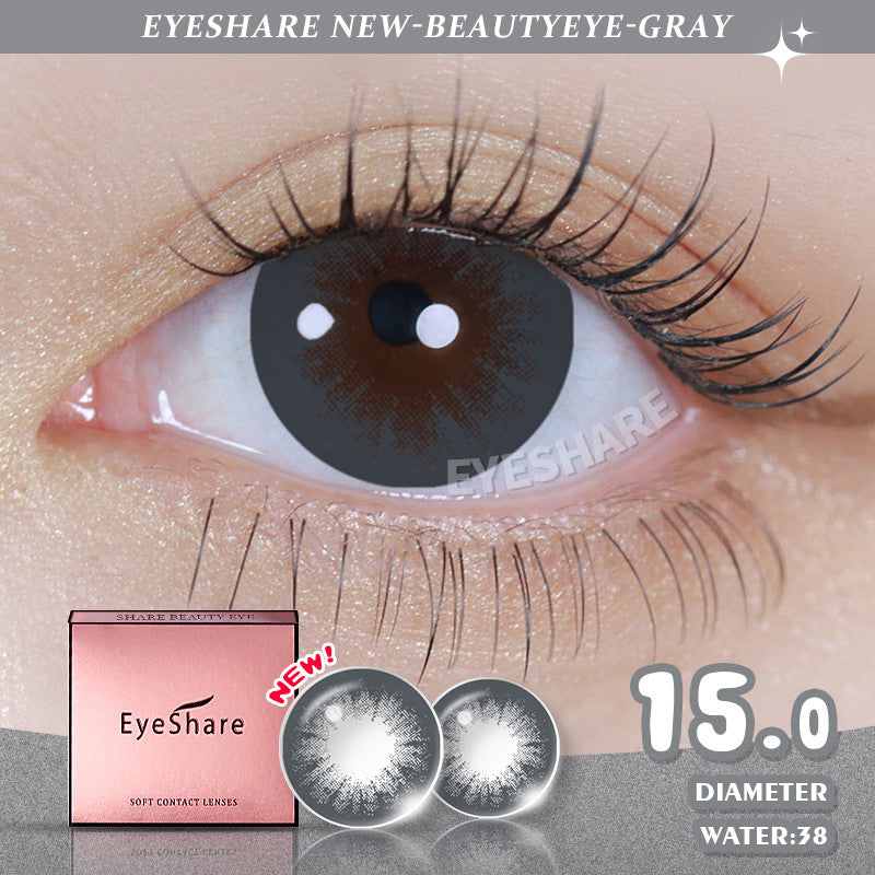 Eyeshare Softlens 15mm Big Eyes 1Pasang Gray Lensa Kontak Softlen Black