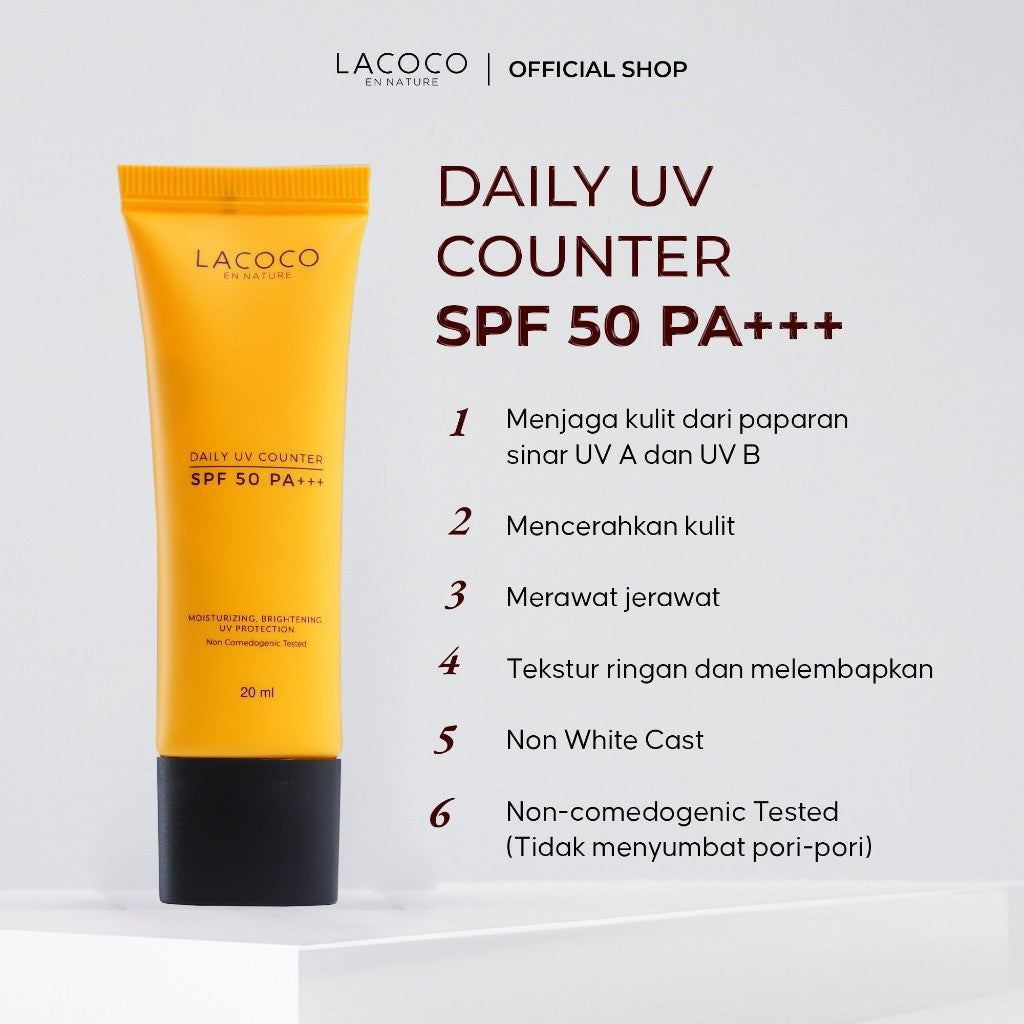[Lacoco x Ayacahya] Morning Routine Combo - [Daily UV Counter SPF 50 PA++ (20 ml) + Ultimate Golden Swallow Facial Foam (100 ml)]