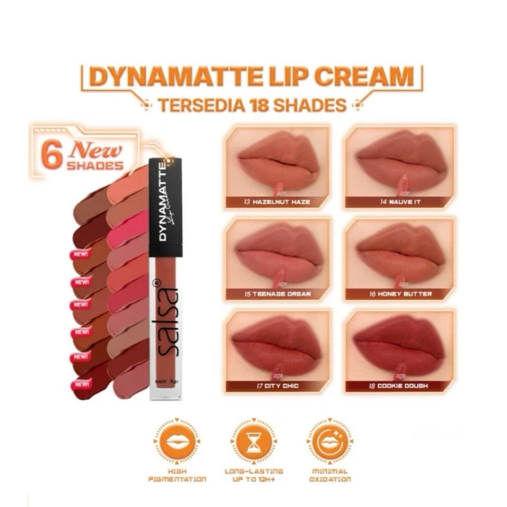 Salsa Dynamatte Lip Cream | Lipstik Matte Tahan Lama Lembut di Bibir Original