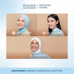 HEMAT WARDAH Refill Lightening Powder Foundation Light Feel 12g Two Way Cake Bedak Padat Ringan Glowing Tahan Lama Matte dengan Niacinamide Powder Compact Cushion untuk Skin Cerah Blur Tahan Lama All Skin Type