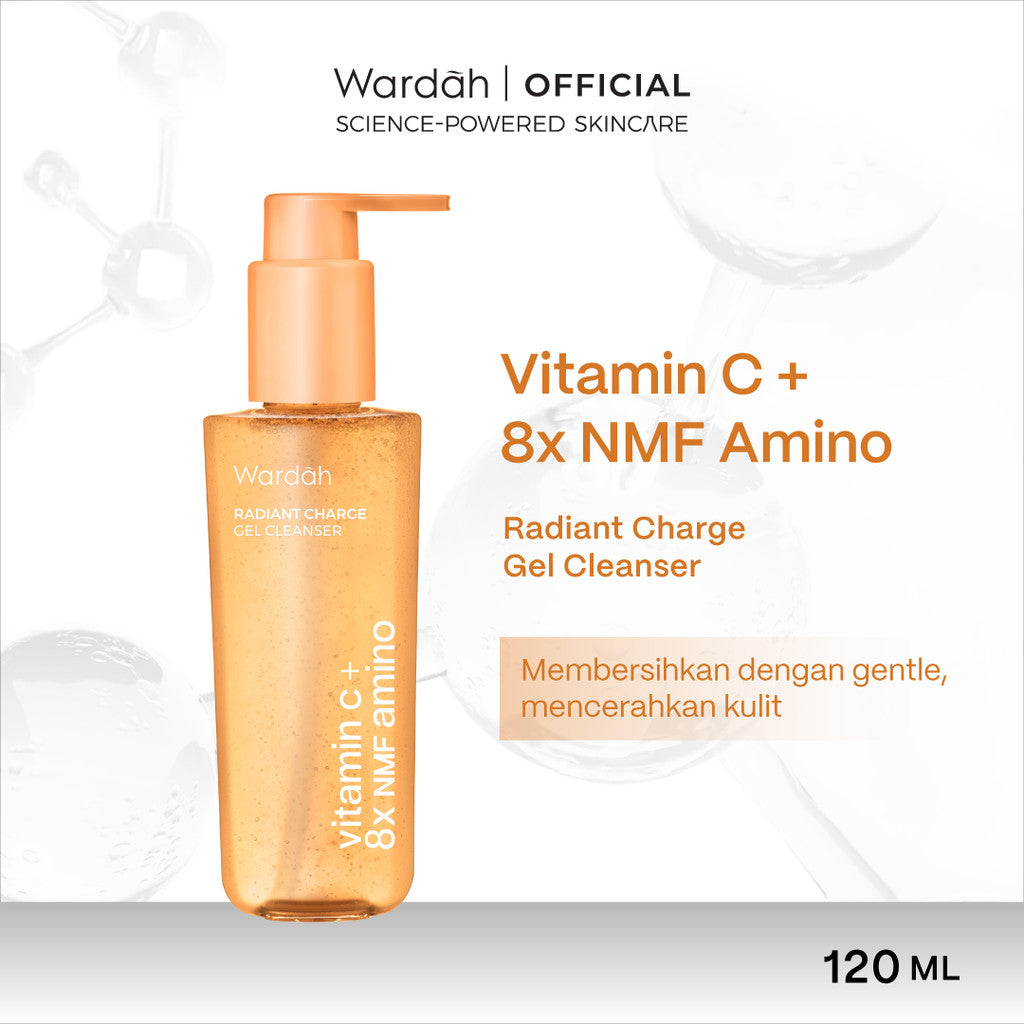 WARDAH C-Defense Vitamin C All Series Lengkap - Panthenol Anti-Pollution Radiant Creamy Wash, Energizing Whip Foam, Mousse Moisturizer, DD Cream Light/Natural, Face Mist, 10% Ferulic Acid Radiant Charge Serum - Skincare