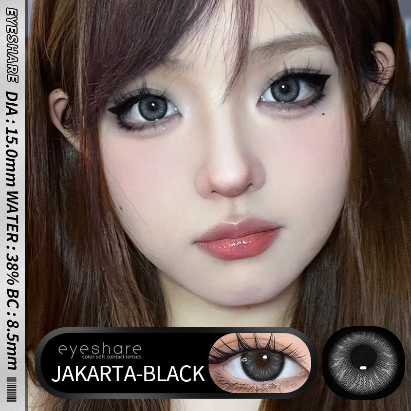 Eyeshare 15mm Softlens Jakarta Gray Big Eyes 1 Pasang Lensa Kontak Softlen Brown