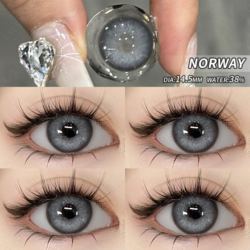 Eyeshare Softlens 15mm Big Eyes 1Pasang Gray Lensa Kontak Softlen Black