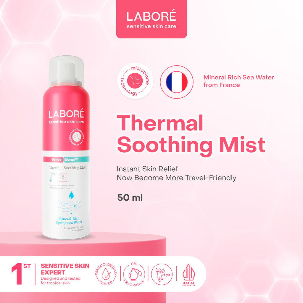LABORÉ Sensitive Skin Care GentleBiome Thermal Soothing Mist 100 ml - Face Mist - Menghidrasi Kulit - Menyegarkan dan Menenangkan  - Cocok untuk Semua Jenis Kulit - Skincare Best Seller - Skincare Viral