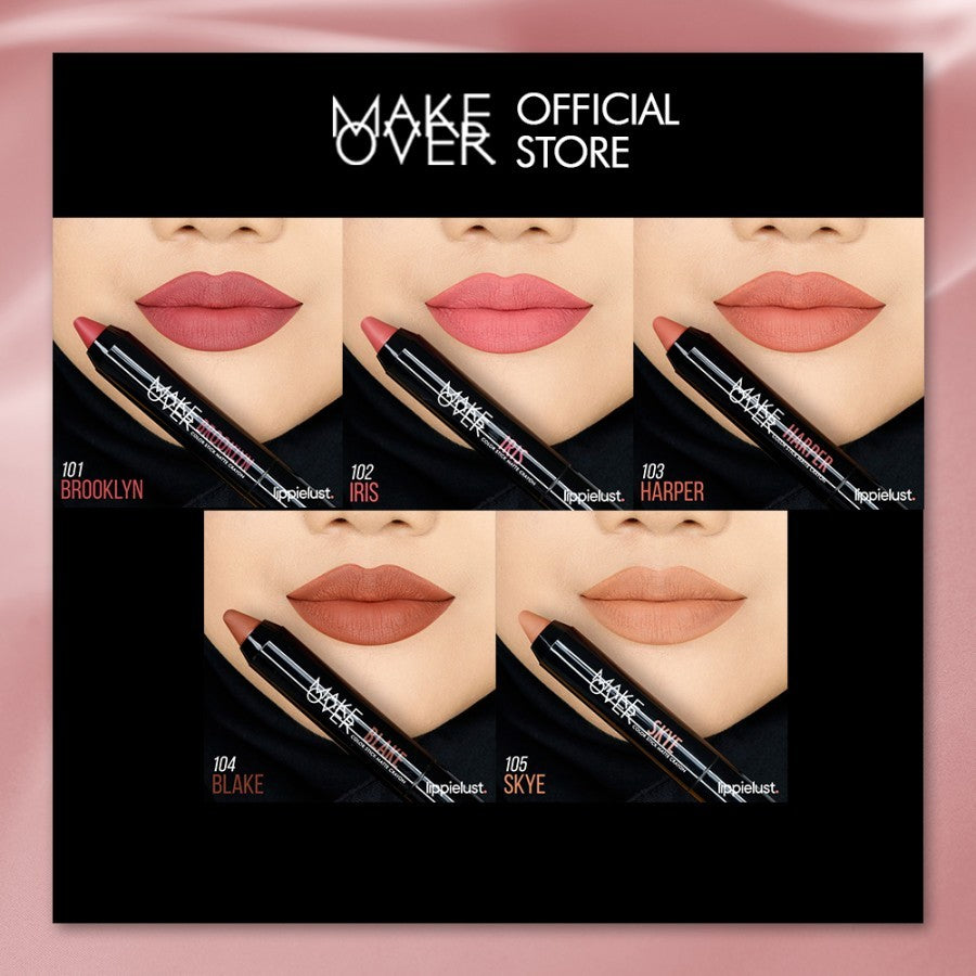 MAKE OVER Color Stick Matte Crayon 2.6 g - Lipstick Lipstik Bibir Matte untuk Base Ombre BEST SELLER-105 skye