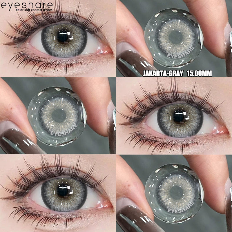 Eyeshare Softlens 15mm Big Eyes Black 1Pasang Gray Lensa Kontak