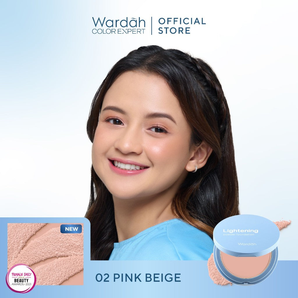WARDAH Lightening Powder Foundation Light Feel 12g Two Way Cake Bedak Padat Ringan Matte dengan Niacinamide Powder Compact Cushion untuk Skin Cerah Blur Tahan Lama All Skin Type Feel Glad No Cakey All Day Makeup
