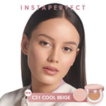 Instaperfect Skincover Air Cushion SPF 50++++ 11g - Make Up Cushion Foundation Blurring Semi Matte Finish (Real Skin Buildable Coverage, Transferproof, Non Comedogenic)- Bedak Foundation Wajah Tahan Lama