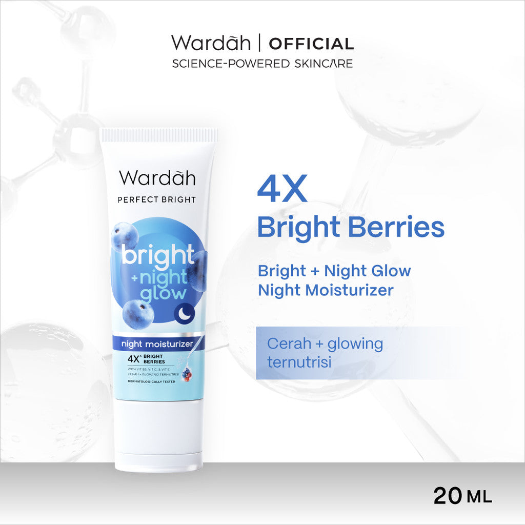 WARDAH Moisturizer Night Cream All Series - Acnederm, Lightening, Perfect Bright, Crystal Secret, Renew You - Pelembab Wajah - Skincare