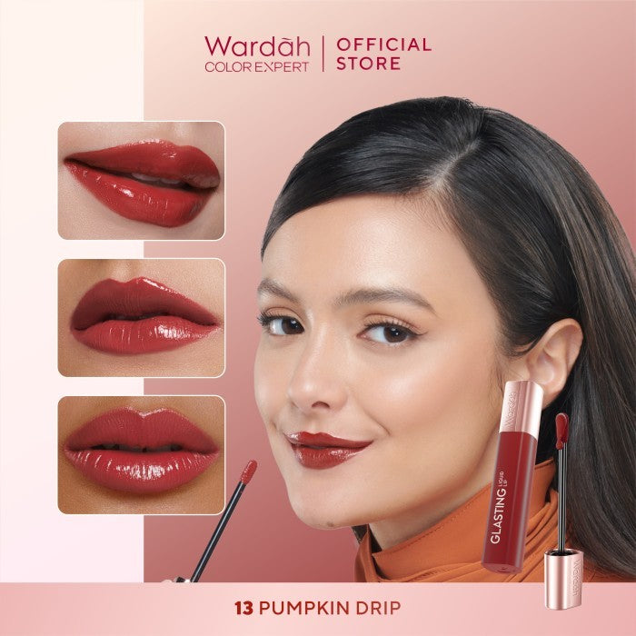 [TINTINTINWIN'S PICKS: OMBRE COVER BIBIR GELAP] NEW! WARDAH Glasting Liquid Lip -Cleopatra Look-- Hi-Pigmented Glass Color, Ringan, Tidak Lengket, Transferproof -Makeup