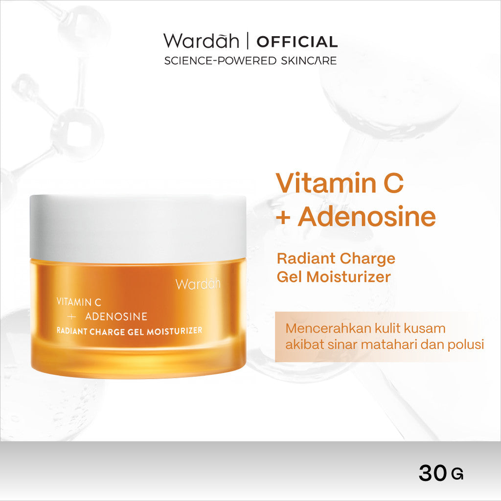 WARDAH C-Defense Vitamin C All Series Lengkap - Panthenol Anti-Pollution Radiant Creamy Wash, Energizing Whip Foam, Mousse Moisturizer, DD Cream Light/Natural, Face Mist, 10% Ferulic Acid Radiant Charge Serum - Skincare
