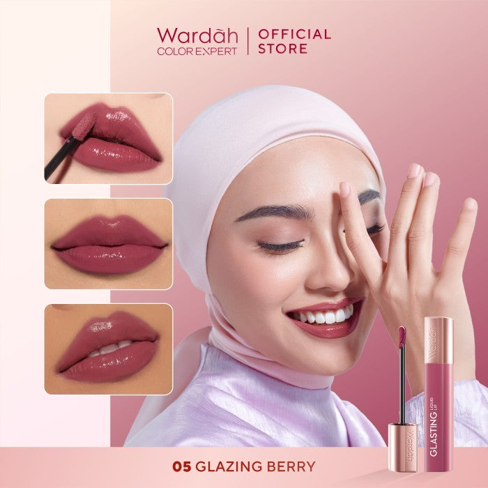 [TINTINTINWIN'S PICKS: OMBRE COVER BIBIR GELAP] NEW! WARDAH Glasting Liquid Lip -Cleopatra Look-- Hi-Pigmented Glass Color, Ringan, Tidak Lengket, Transferproof -Makeup