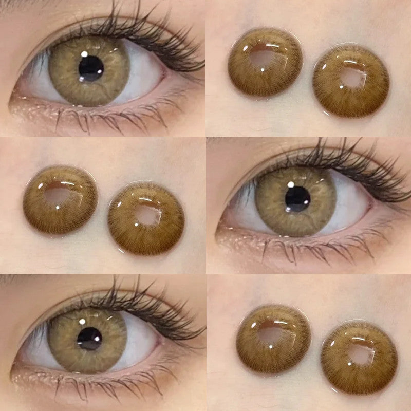 【COD】Softlens Sepasang Lensa kontak warna, lensa warna HOLLAND seri softlen Normal soflen brown Berwarna Lensa Besar Ukuran 14.5mm/Free Lens Case