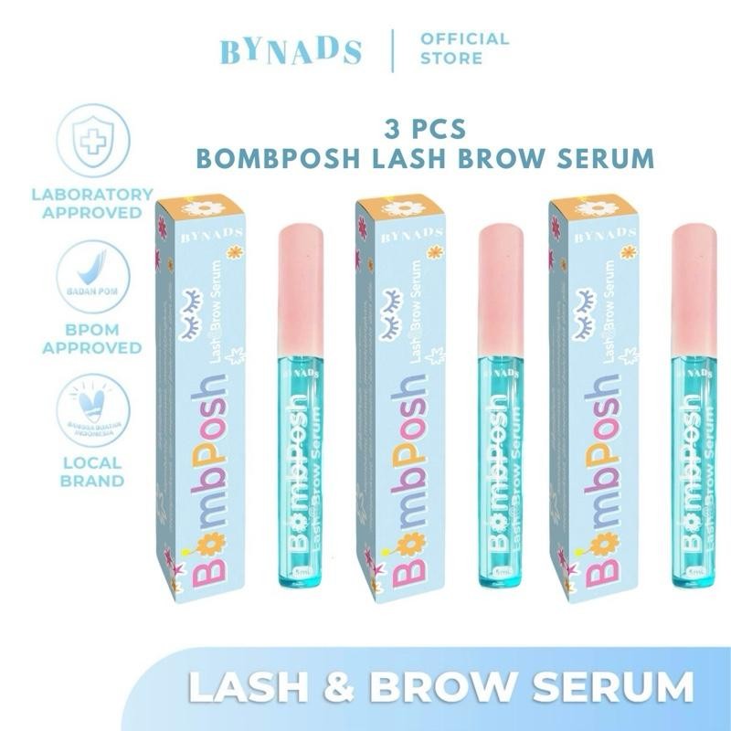 [3PCS] Bynads 2in1 Bombposh Lash and Brow Serum Bynads Eyelash Brow Serum Penumbuh Bulu Mata dan Alis By Bombposh Bynads
