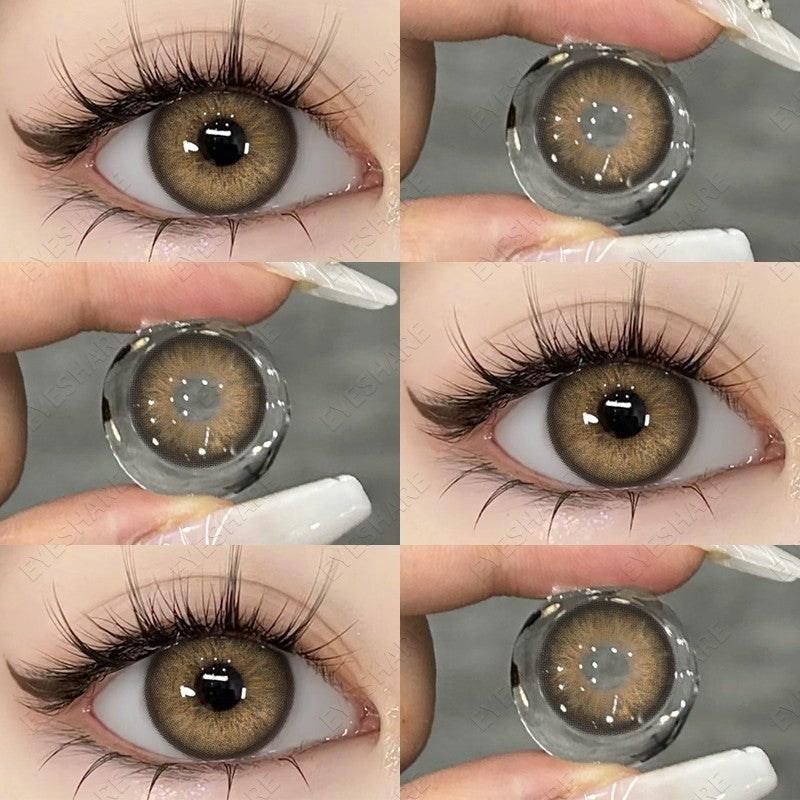【COD】Softlens Sepasang Lensa kontak warna, lensa warna HOLLAND seri softlen Normal soflen brown Berwarna Lensa Besar Ukuran 14.5mm/Free Lens Case