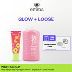 Emina Glow & Fresh - Emina Primer Pore Ranger Total Poreless, Pore Ranger Blur Hydraglow, Loose Powder, Daily Matte Cushion, FREE Bright Stuff Micellar Water 50ml - Blurring, Smooth, Make Up lebih tahan lama