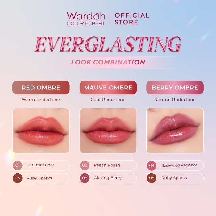[TINTINTINWIN'S PICKS: OMBRE COVER BIBIR GELAP] NEW! WARDAH Glasting Liquid Lip -Cleopatra Look-- Hi-Pigmented Glass Color, Ringan, Tidak Lengket, Transferproof -Makeup