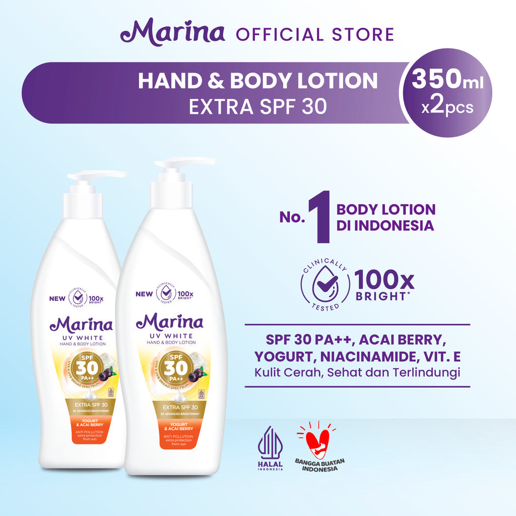 Marina UV White SPF30 Pump 350ml [2pcs] - Exp Date : 03.2028