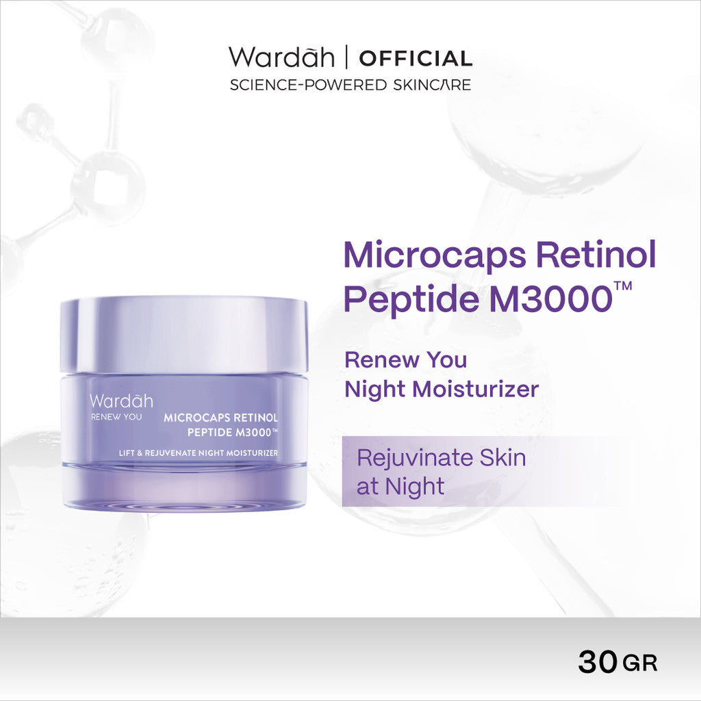 WARDAH Renew You Series Lengkap - Foam Cleanser, Toner Essence, Renewal Serum, Eye Cream, Day Moisturizer, Night Moisturizer - Skincare