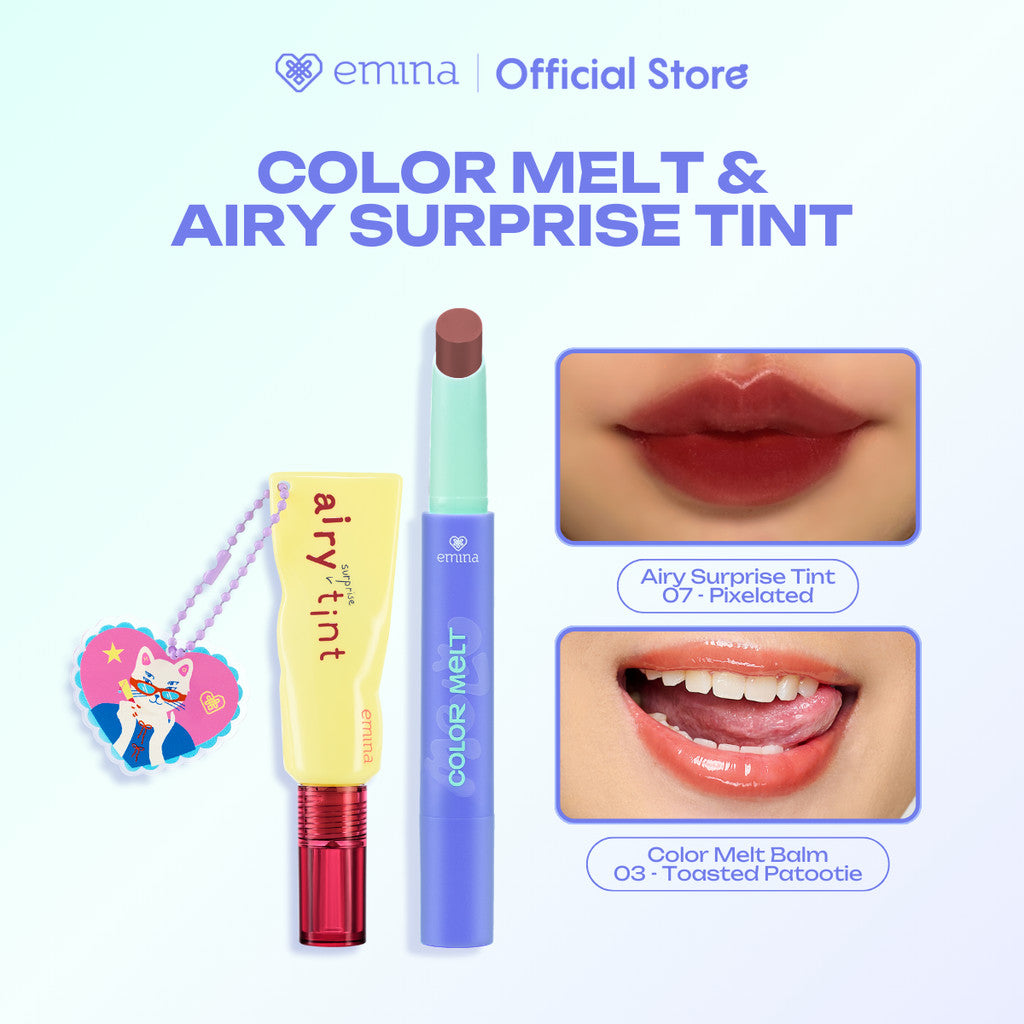 [FLASH SALE] NEW! Emina Hyalupeptide Color Melt Balm - Tinted Lip Balm Melembabkan & Mencerahkan Bibir, Lightweight & Cover Bibir Gelap with Peptide | Memperkuat Lip Barrier - Cocok untuk Bibir Sensitif