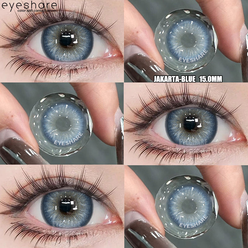 Eyeshare Softlens 15mm Big Eyes Black 1Pasang Gray Lensa Kontak
