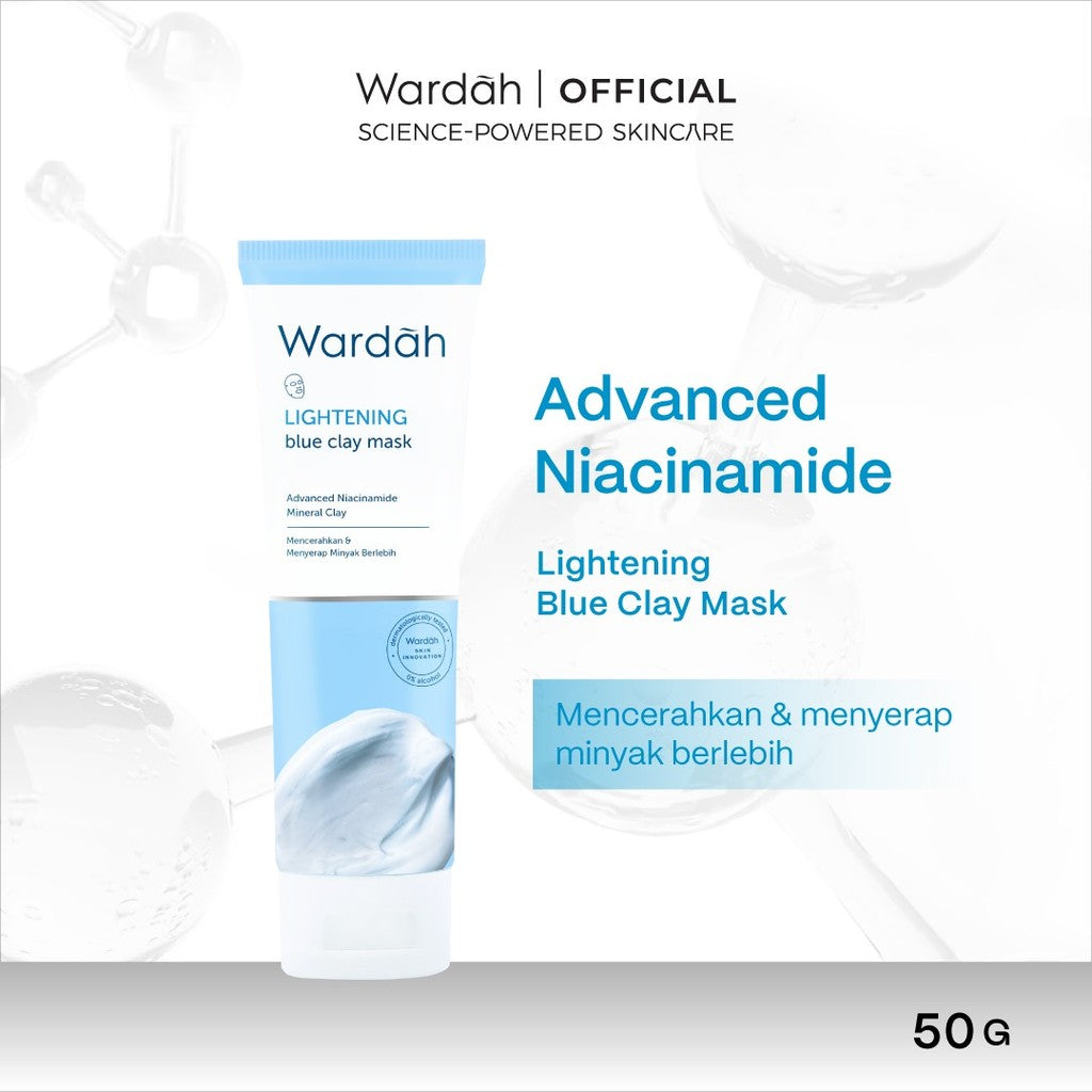 WARDAH Lightening All Series Lengkap - Micellar Gentle Wash, Whip Facial Foam, Oil-Infused Micellar Water, Cleansing Milk, Blue Clay Mask, Face Mist, Face Toner, Gentle Exfoliator, Serum Ampoule, Day Night Cream Advanced Niacinamide - Skincare
