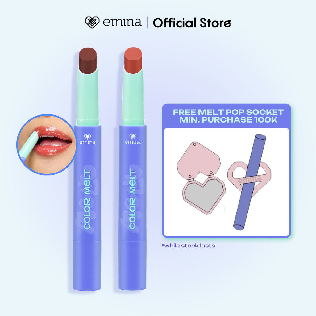 [FLASH SALE] NEW! Emina Hyalupeptide Color Melt Balm - Tinted Lip Balm Melembabkan & Mencerahkan Bibir, Lightweight & Cover Bibir Gelap with Peptide | Memperkuat Lip Barrier - Cocok untuk Bibir Sensitif