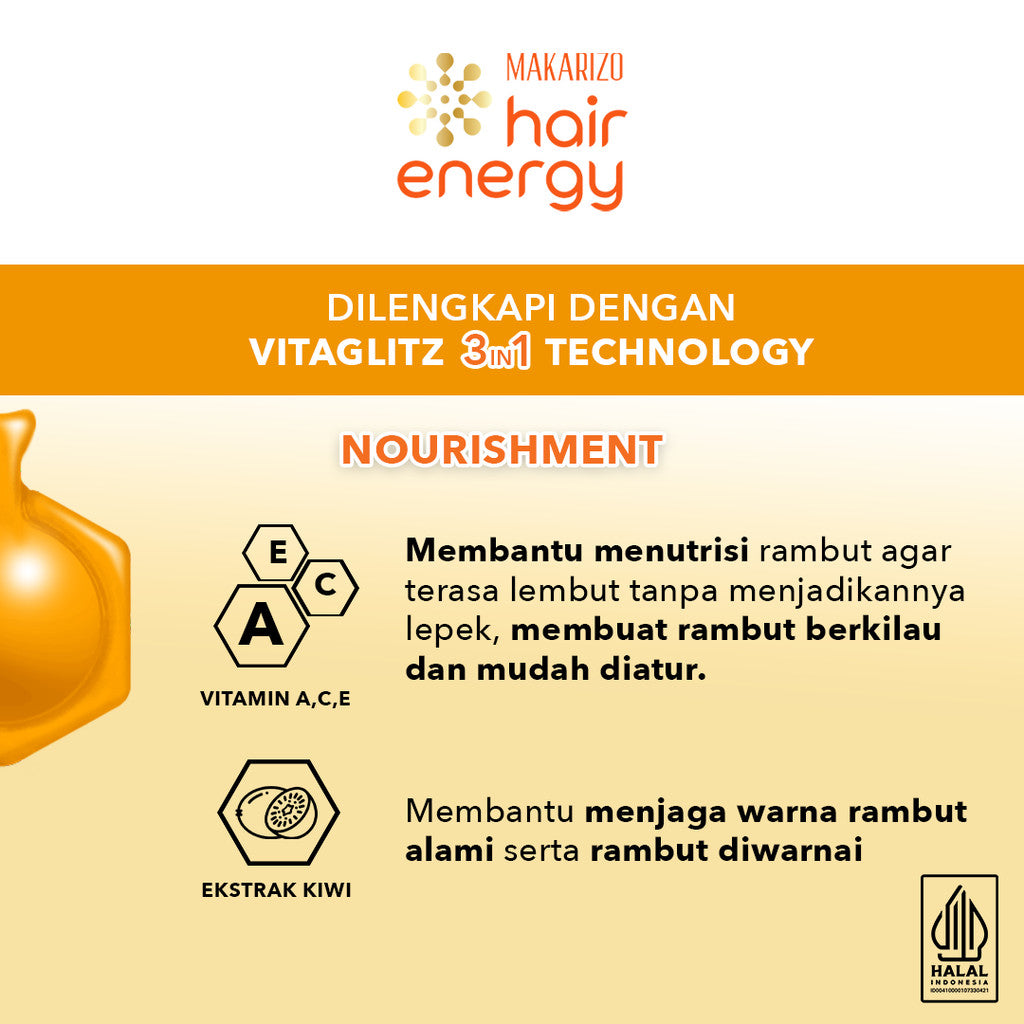Makarizo Hair Energy VITAGLITZ Hair Keratin Serum KIWI 6 x 1 mL