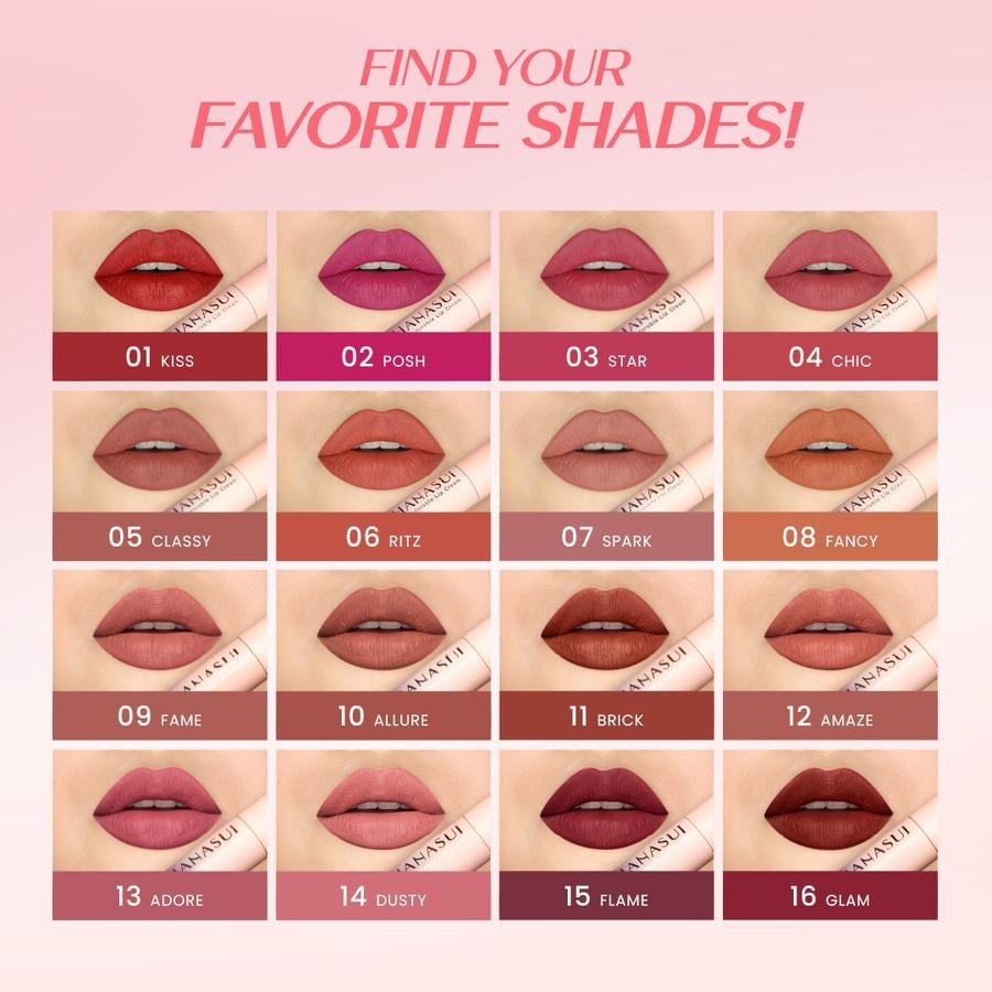 AB - Hanasui Mattedorable Lip Cream [4gr]/ Lip Cream Melembabkan Ringan Tahan Lama Hasil Akhir Velvet Matte Lipcream Lip Cream Liquid Lipstick Liptint Lip Tint Lip Mousse Lip Velvet Lipcream