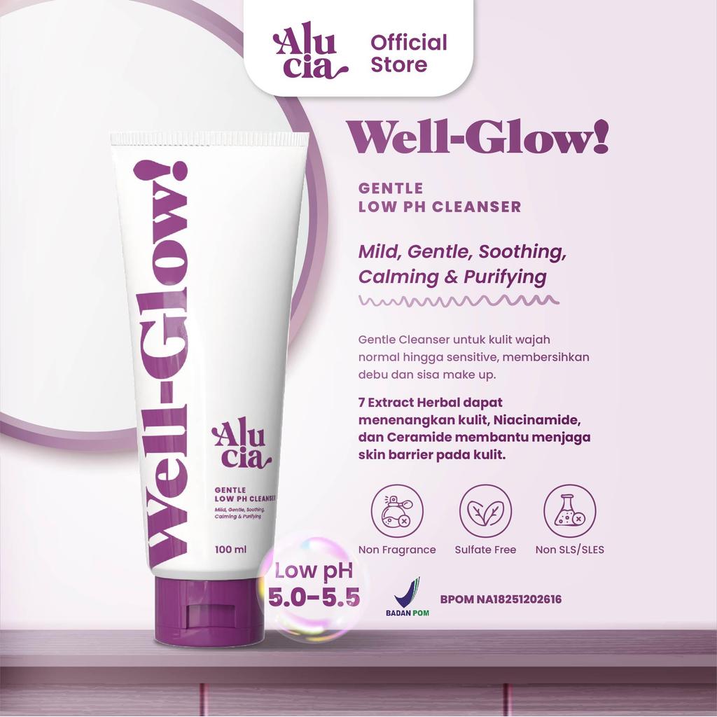 [DOUBLE GLOW SET] ALUCIA Fresh Mist Glowing Spray with Essence Serum + Well-Glow! Gentle Low pH Cleanser Face Wash Sabun Cuci Muka Face Spray Face Mist 100ml Hydrating Mist Toner Setting Spray Facemist by Alucia