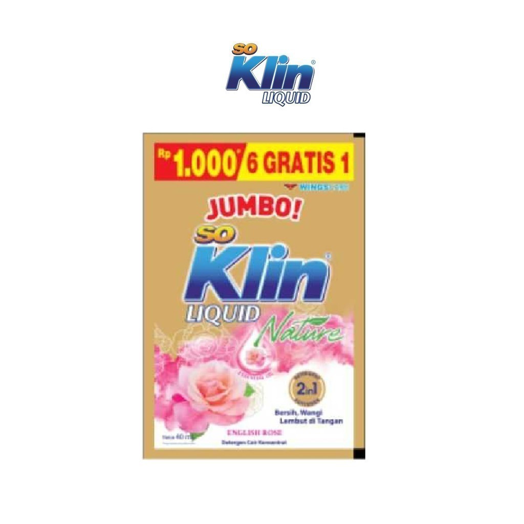 SOKLIN Liquid Detergent Sachet / Sabun Cair Cuci Baju Renceng Murah