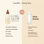 CARUSILA Lush & Glow Hair Oil 100ml Perawatan Rambut Minyak Penumbuh Rambut with Rosemary Oil Moringa (Alula) Peregrina Oil Kemiri Oil Hair Oil Hair Serum by Carusila