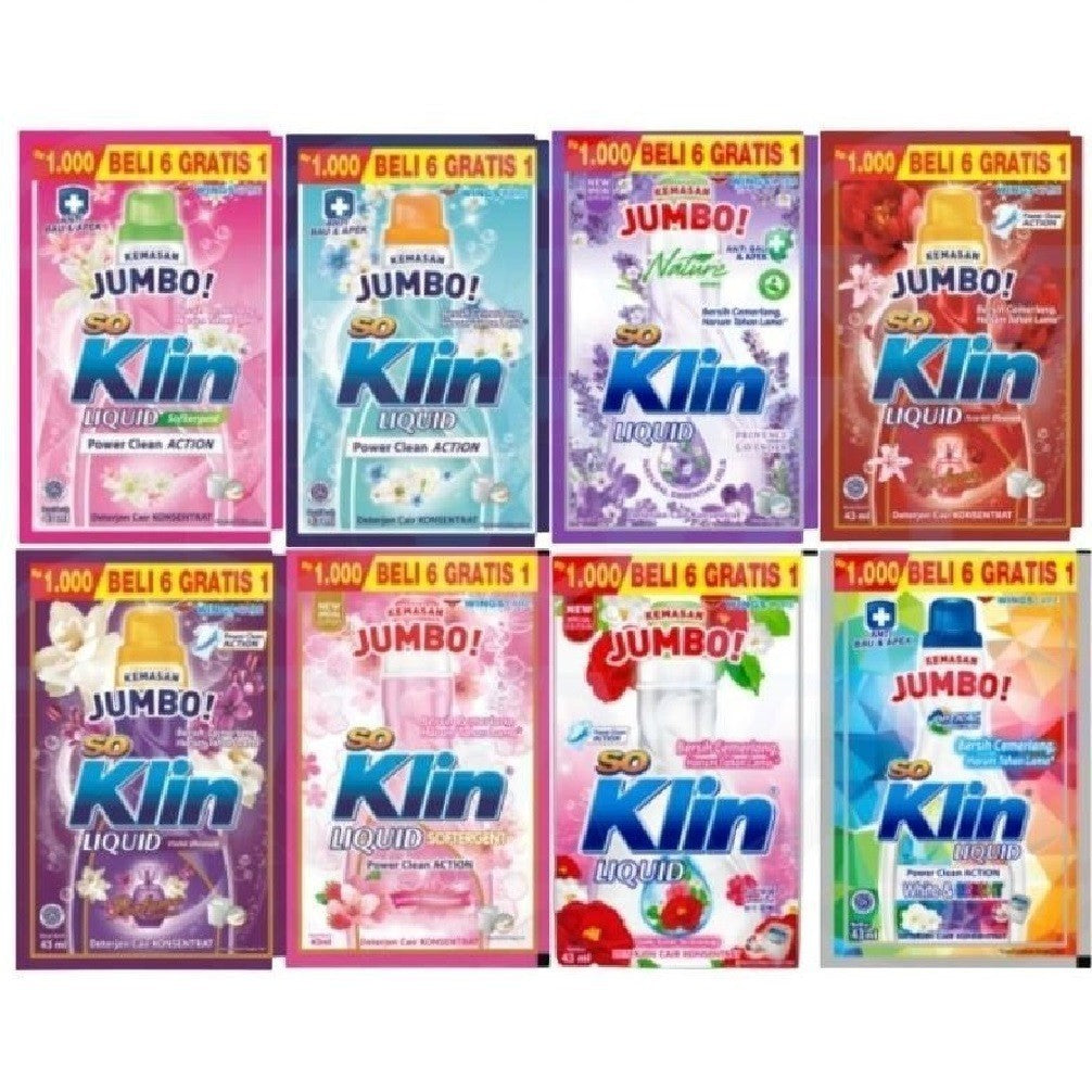 SOKLIN Liquid Detergent Sachet / Sabun Cair Cuci Baju Renceng Murah