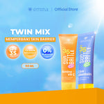 [TWIN PACK] Emina Sun Battle Bright Glow SPF 35 PA+++ 50 ml 2pcs - Paket Dua Sunscreen Serum Amino Vitamin C - Cerah, Ringan, Hydrating [Teruji In Vivo] Non acnegenic & Non Comedogenic. Cocok semua jenis kulit