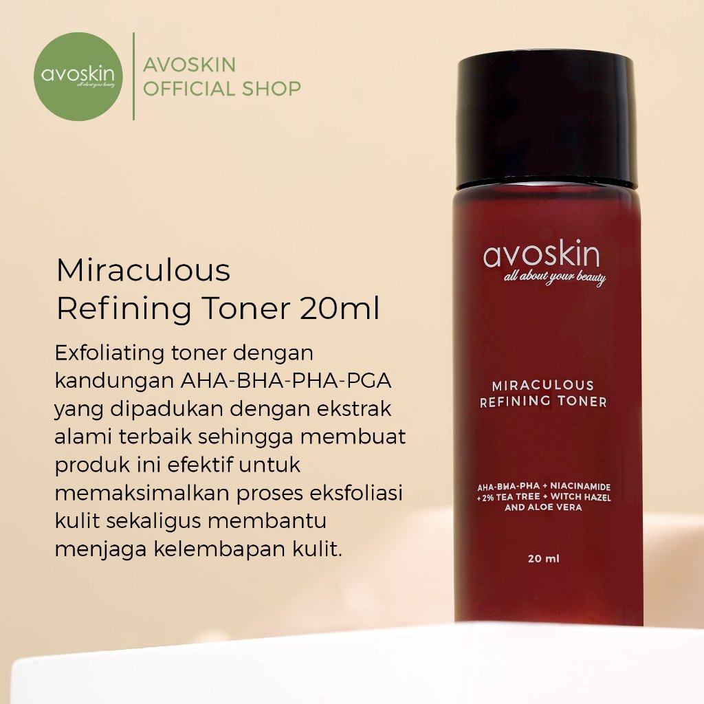 [SPECIAL PRICE] Travel Toner Avoskin Miraculous Refining 20ml-AHA BHA PHA-Eksfoliasi