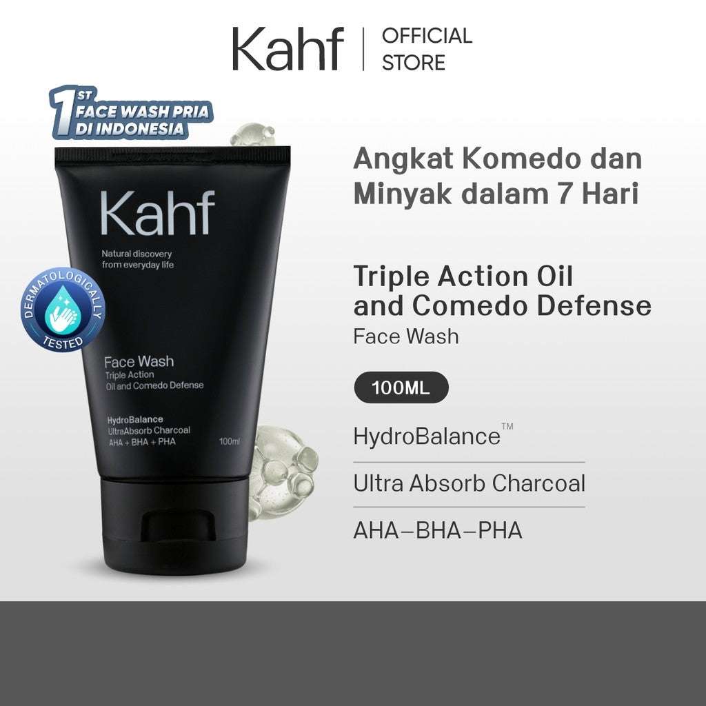 NEW LOOK BETTER FORMULA! Kahf Face Wash Skin Energizing and Brightening 100 ml - Sabun Cuci Muka Pria untuk Membantu Mencerahkan Wajah - Suitable for Daily Use