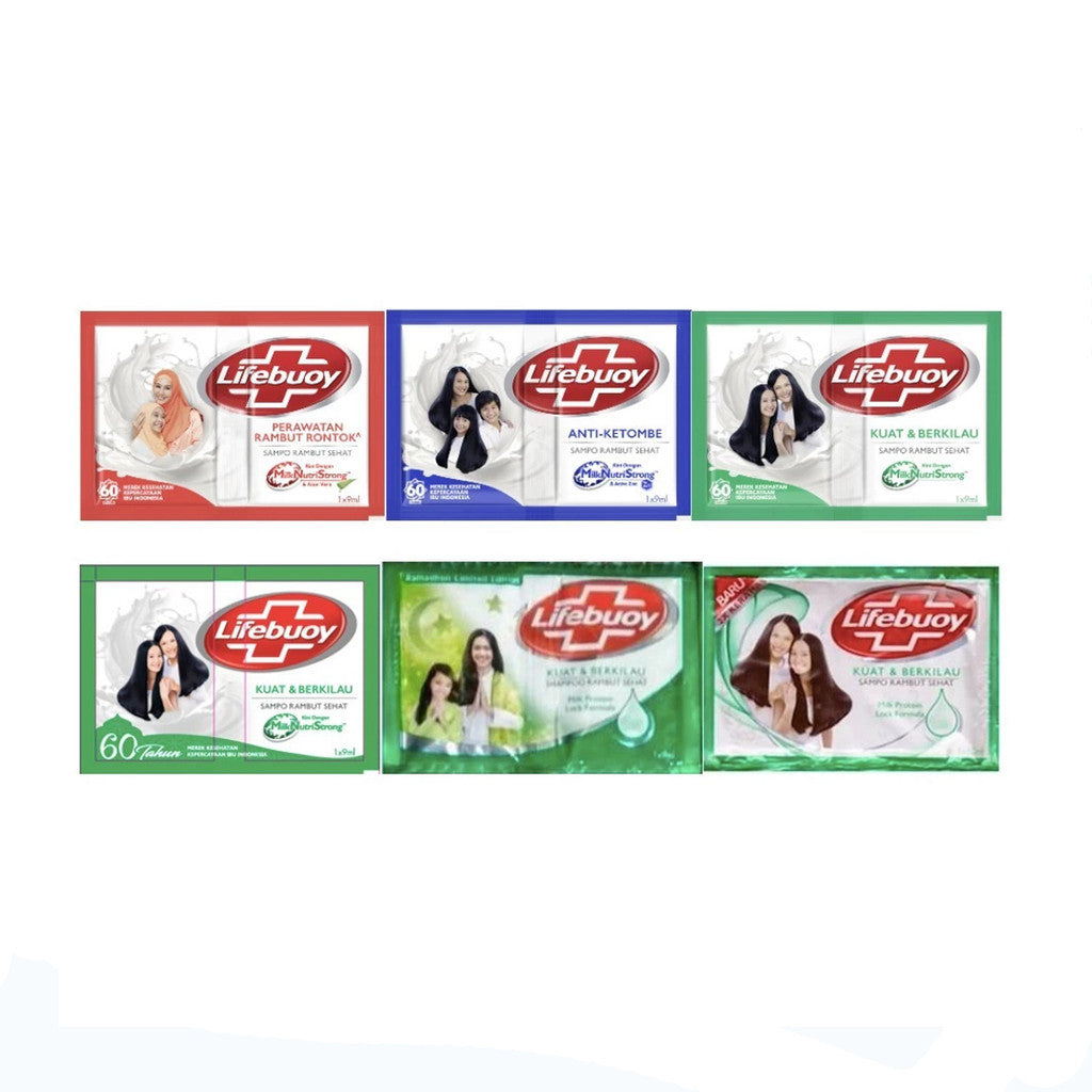 LIFEBUOY Shampoo Sachet RENCENG 12 Pcs | Shampo Lifebuoy 10ml Anti Ketombe, Kuat & Berkilau