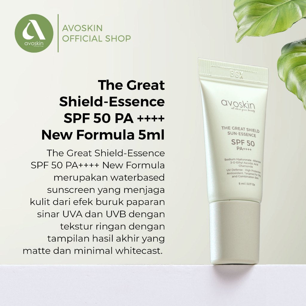 [SPECIAL PRICE] Sunscreen Avoskin The Great Shield SPF 50 PA++++ 5ml-Kulit Berminyak Finish Matte