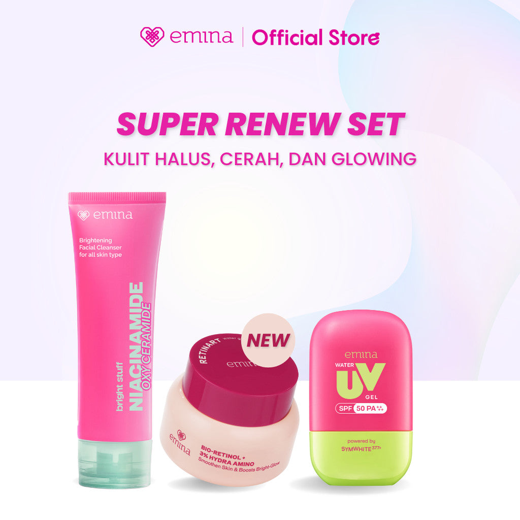 [SPECIAL 11.11] [MUST HAVE] GLOW COMPLETE KIT EMINA BRIGHT STUFF ISI 5 (Micellar Water, Face Wash, Toner, Serum, Moisturizing Cream)