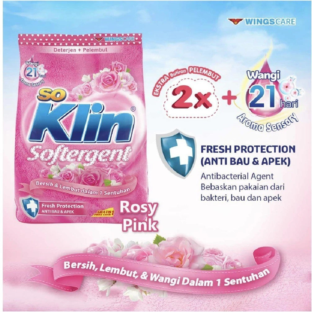 Soklin Powder Softergent 215gr / Deterjen Sabun Bubuk Cuci Baju Murah