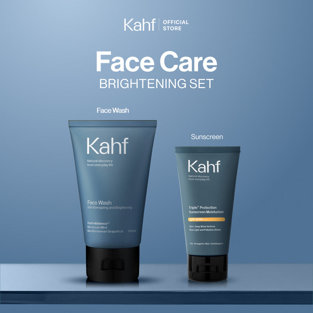 [KAHF BUNDLE 2IN1 PAKET PERAWATAN WAJAH : BEBAS JERAWAT & TERLINDUNGI UV] Paket Face Care Expert Complete Kit (Face Wash + Sunscreen Moisturizer) - Suitable for Daily Use
