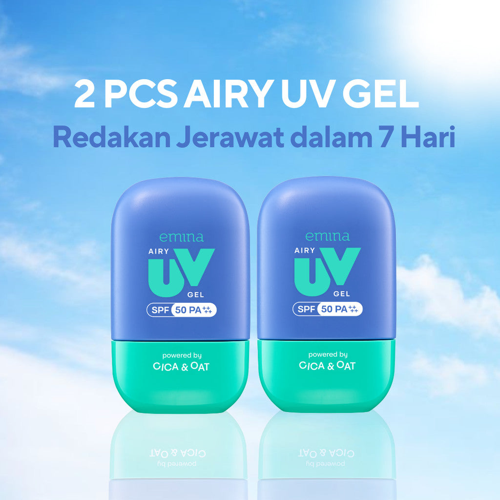 [SPECIAL 11.11] NEW! Emina UV Gel Sunscreen SPF 50 PA++++ Series - Sunscreen Wajah, Sunscreen Gel, Melindungi dari Sinar UV, No Whitecast, No Comedogenic, Cepat Menyerap, Lembut, Mencerahkan, Melembapkan, Mengandung Symwhite 377+, Cica, Oat, Cocok Untuk S